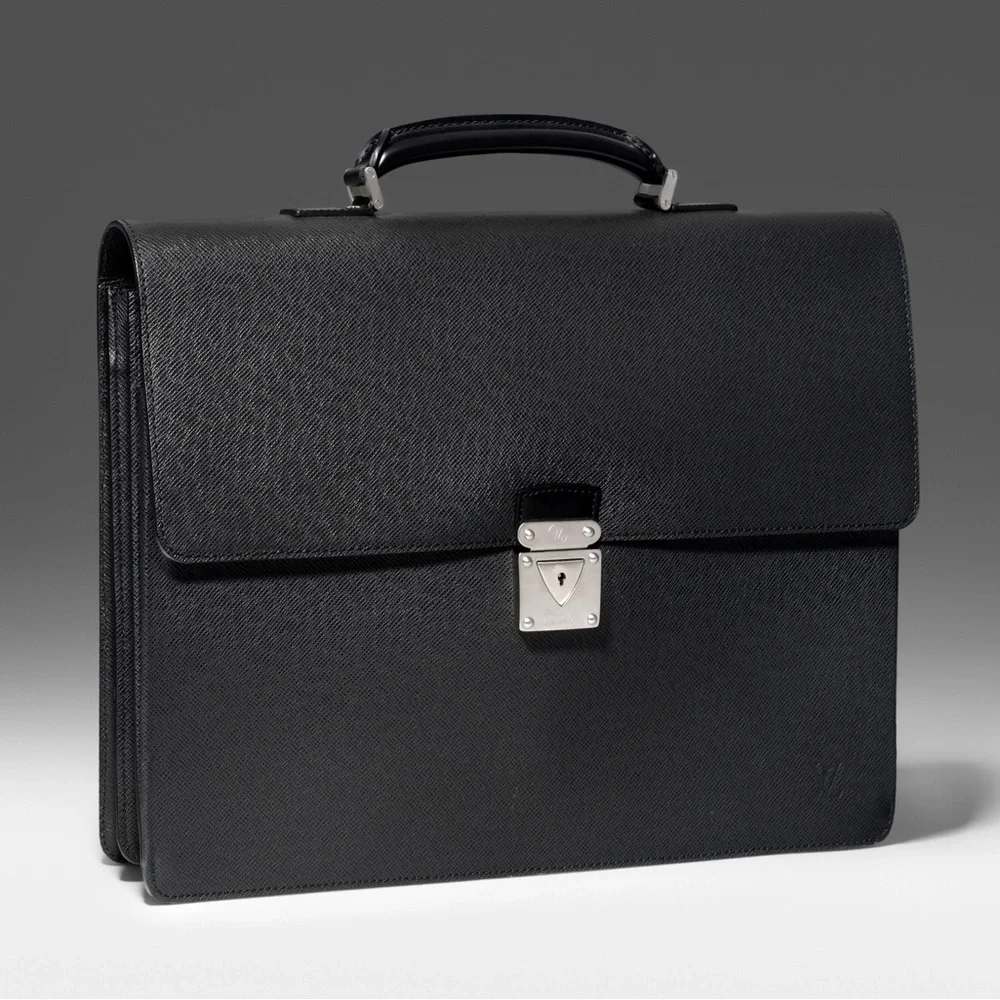 Louis Vuitton Taiga Leather attache’/“Serviette Fermoir-style” Briefcase